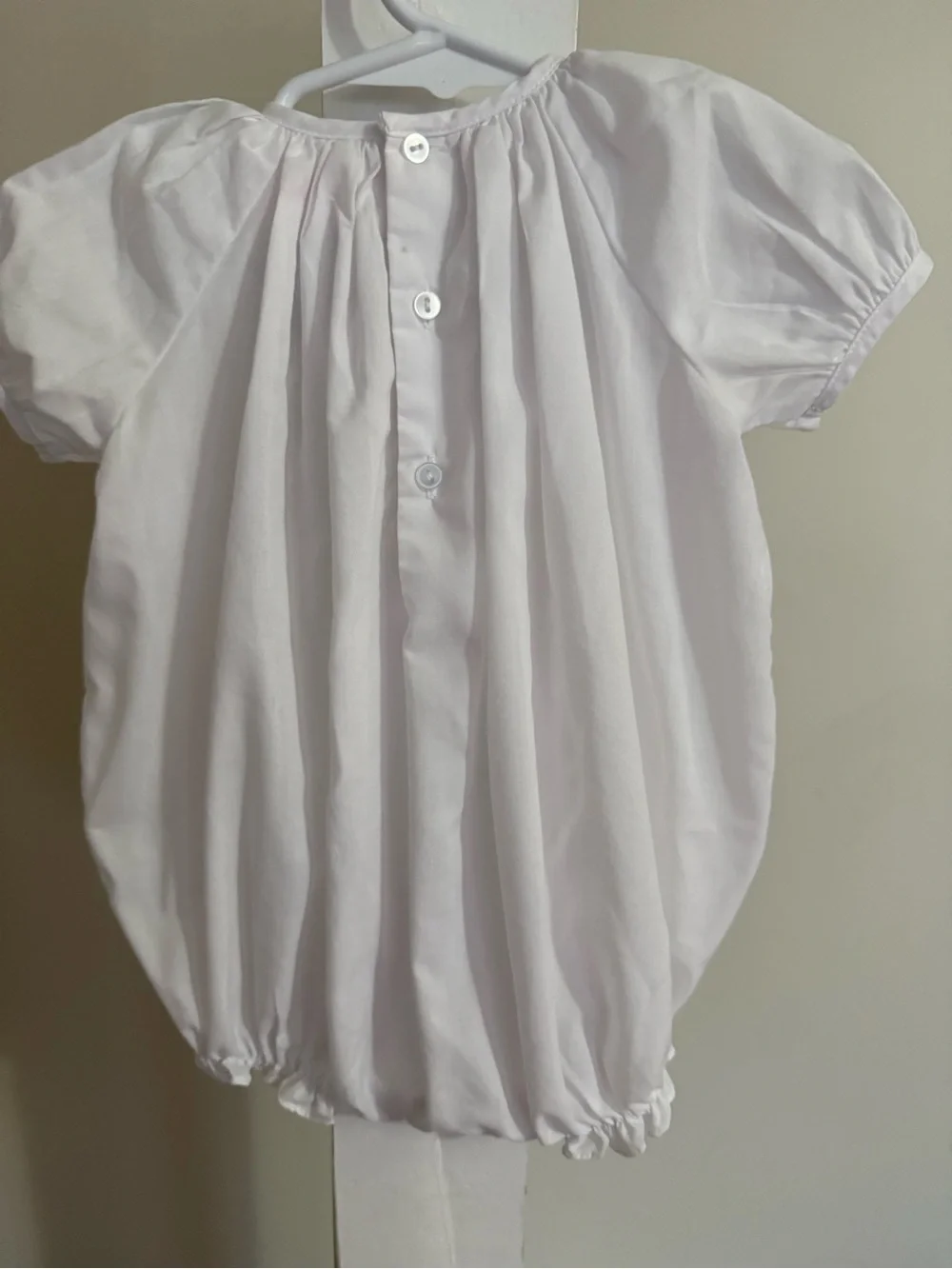 Petit Ami Newborn Hand Embroidered Smocked Bubble Romper